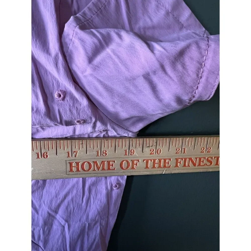 Mountain Hardwear Womens Purple Short Sleeve Button Up Shirt Nylon Size 10